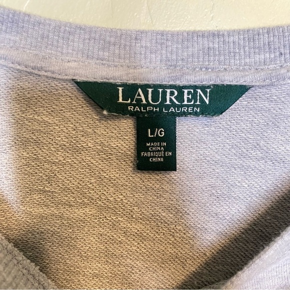 Lauren Ralph Lauren Ruffled Sleeves Pullover Sweatshirt Gray Size L - Picture 11 of 15